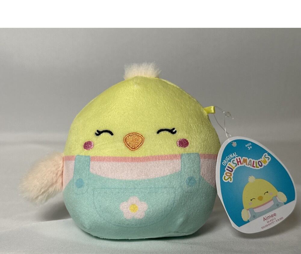 Squishmallow Easter Collection 2021 Aimee The Chick Rare 5" Multicolor Toy Plush
